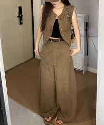 ノースリーブベスト&パンツセットアップ