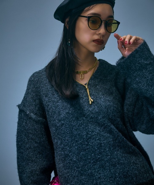 GEVS.(ジェイヴィス)の「Vネックニットプルオーバー<大きいサイズ有>GEVS.(ニット/セーター・レディース・ピンク/グレー/アイボリー・LL/M/3L/4L/L/5L)」の20枚目の写真