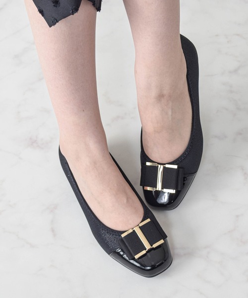 Bridget Birkin(ブリジットバーキン)の「【Bridget Birkin Walk】メタルバックルリボンコンフォートパンプス(565250)(パンプス・レディース・ブラック/ブラック系その他・22.5/24/24.5/23/23.5)」の9枚目の写真