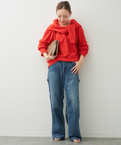 Deuxieme Classe（ドゥーズィエムクラス）の「【SOURCE UNKNOWN/ソース アンノウン】TIO EXTRA SHAWL KNIT（ニット/セーター・レディース・チャコールグレー/レッド・FREE）」の13枚目の写真