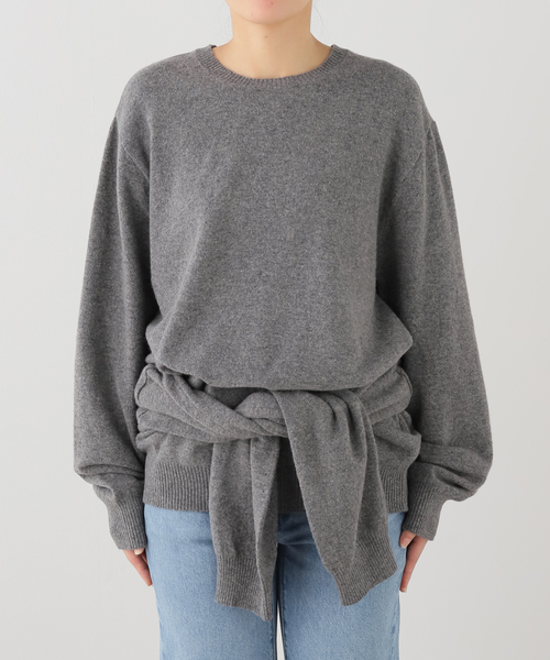 Deuxieme Classe（ドゥーズィエムクラス）の「【SOURCE UNKNOWN/ソース アンノウン】TIO EXTRA SHAWL KNIT（ニット/セーター・レディース・チャコールグレー/レッド・FREE）」の16枚目の写真