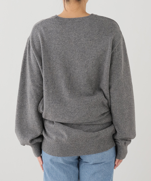 Deuxieme Classe（ドゥーズィエムクラス）の「【SOURCE UNKNOWN/ソース アンノウン】TIO EXTRA SHAWL KNIT（ニット/セーター・レディース・チャコールグレー/レッド・FREE）」の18枚目の写真
