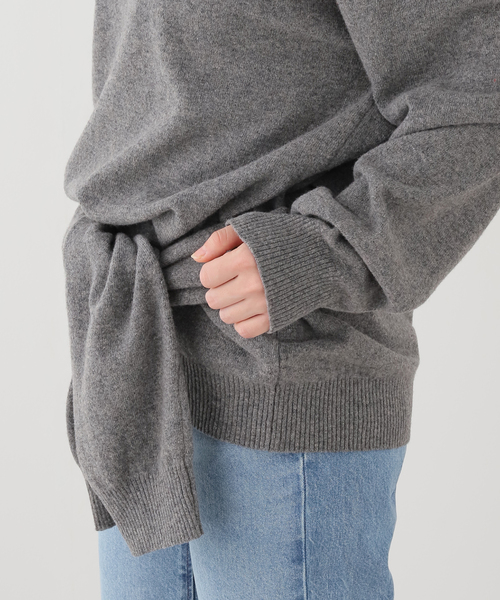 Deuxieme Classe（ドゥーズィエムクラス）の「【SOURCE UNKNOWN/ソース アンノウン】TIO EXTRA SHAWL KNIT（ニット/セーター・レディース・チャコールグレー/レッド・FREE）」の20枚目の写真