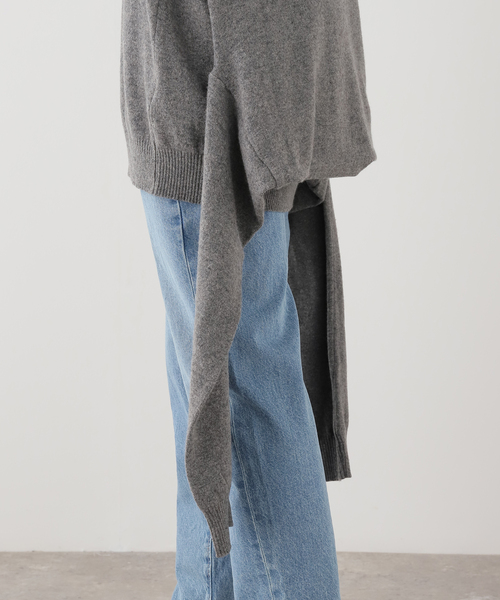 Deuxieme Classe（ドゥーズィエムクラス）の「【SOURCE UNKNOWN/ソース アンノウン】TIO EXTRA SHAWL KNIT（ニット/セーター・レディース・チャコールグレー/レッド・FREE）」の21枚目の写真