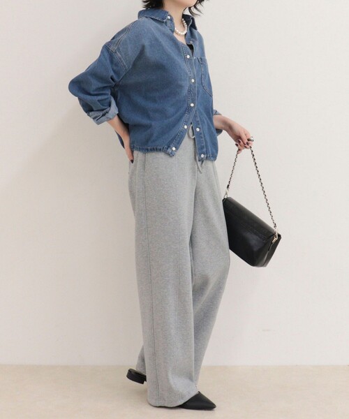fredy emue(フレディエミュ)の「裾ドロストデニム/ホース柄シャツ(シャツ/ブラウス・レディース・ベージュ系その他/グレイッシュブルー/ブルー・38)」の14枚目の写真