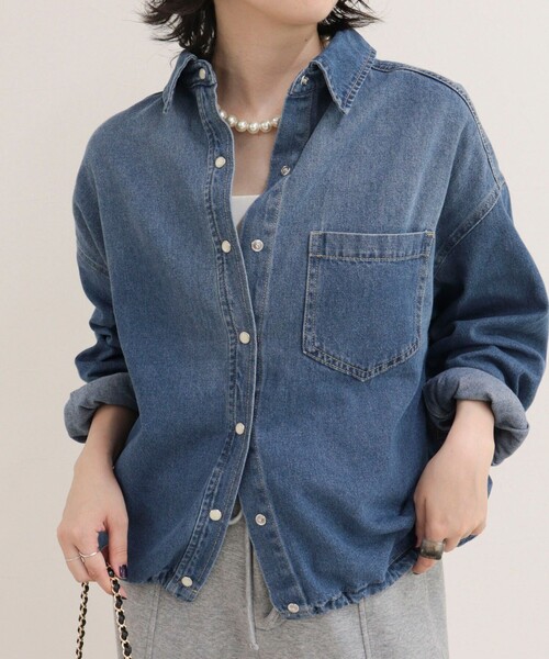fredy emue(フレディエミュ)の「裾ドロストデニム/ホース柄シャツ(シャツ/ブラウス・レディース・ベージュ系その他/グレイッシュブルー/ブルー・38)」の22枚目の写真