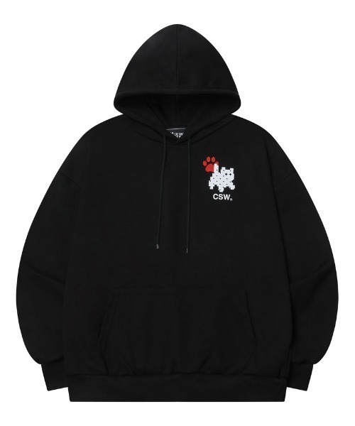 CATSAVETHEWORLD（キャットセーブザワールド）の「◇CATSAVETHEWORLD◇ブランド直輸入正規品/Kiri フットスタンプ フードTシャツ Kiri Foot Stamp Hood Tee（パーカー・レディース・グレー/ブラック・FREE）」の2枚目の写真