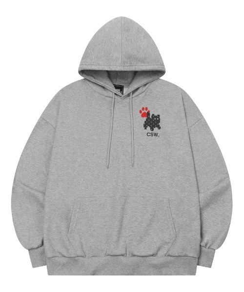 CATSAVETHEWORLD（キャットセーブザワールド）の「◇CATSAVETHEWORLD◇ブランド直輸入正規品/Kiri フットスタンプ フードTシャツ Kiri Foot Stamp Hood Tee（パーカー・レディース・グレー/ブラック・FREE）」の5枚目の写真