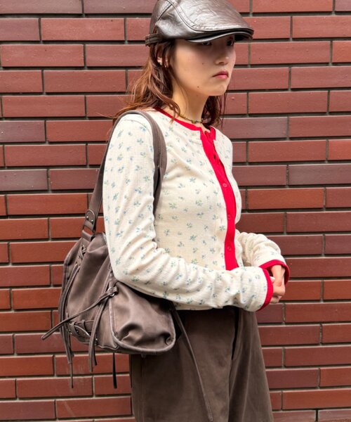 w closet(ダブルクローゼット)の「パターンメッシュカーデ(Tシャツ/カットソー・レディース・オフホワイト/ピンク/グレー/アイボリー・FREE)」の14枚目の写真