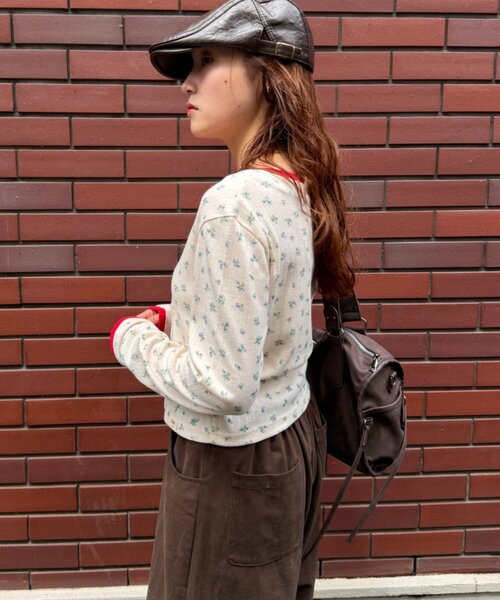 w closet(ダブルクローゼット)の「パターンメッシュカーデ(Tシャツ/カットソー・レディース・オフホワイト/ピンク/グレー/アイボリー・FREE)」の15枚目の写真