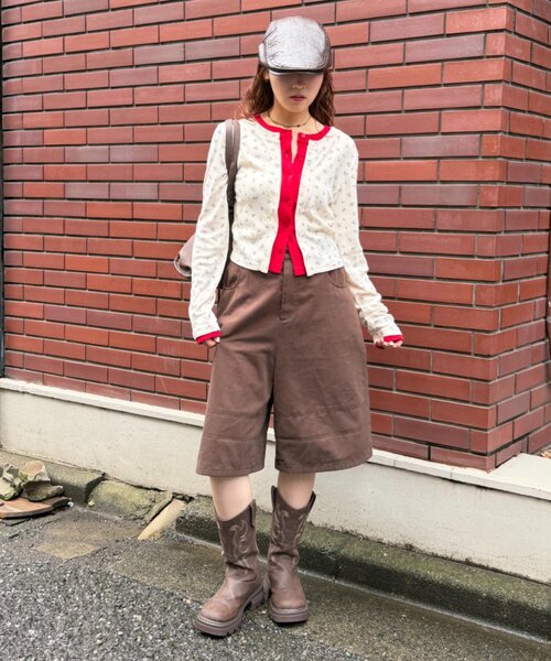 w closet(ダブルクローゼット)の「パターンメッシュカーデ(Tシャツ/カットソー・レディース・オフホワイト/ピンク/グレー/アイボリー・FREE)」の18枚目の写真