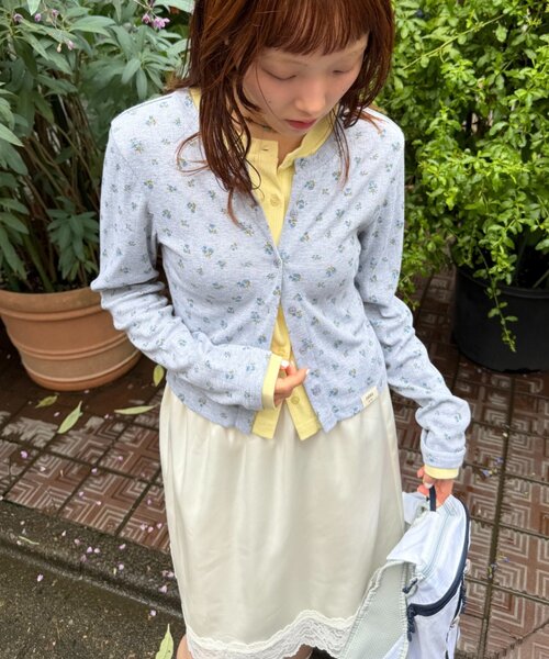 w closet(ダブルクローゼット)の「パターンメッシュカーデ(Tシャツ/カットソー・レディース・オフホワイト/ピンク/グレー/アイボリー・FREE)」の21枚目の写真