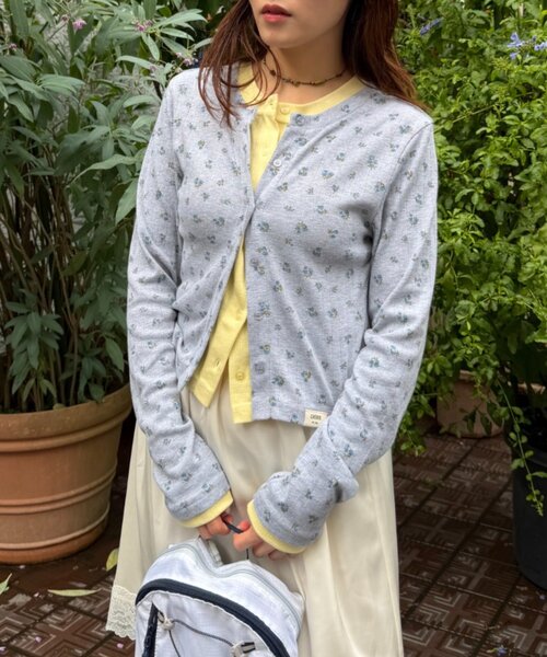 w closet(ダブルクローゼット)の「パターンメッシュカーデ(Tシャツ/カットソー・レディース・オフホワイト/ピンク/グレー/アイボリー・FREE)」の22枚目の写真