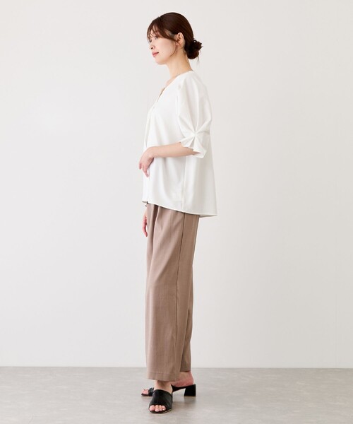 Jayro（ジャイロ）の「フロントパールタックスリーブブラウス（シャツ/ブラウス・レディース・ブラック系その他/ホワイト系その他/ホワイト系その他4/ダークラベンダー・M）」の14枚目の写真
