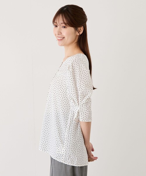 Jayro（ジャイロ）の「フロントパールタックスリーブブラウス（シャツ/ブラウス・レディース・ブラック系その他/ホワイト系その他/ホワイト系その他4/ダークラベンダー・M）」の17枚目の写真