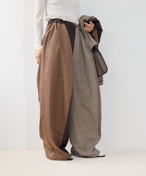 etsinta(エシンタ)の「【etsinta】パッチワークバルーンイージーパンツ(その他パンツ・レディース・ネイビー/ブラウン・ONE SIZE)」の6枚目の写真