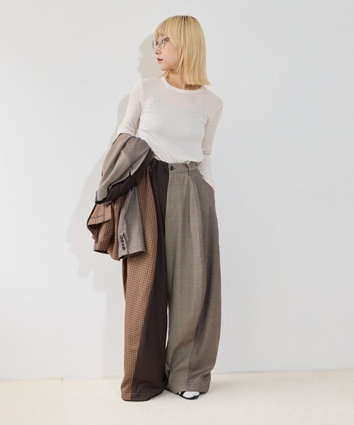 etsinta(エシンタ)の「【etsinta】パッチワークバルーンイージーパンツ(その他パンツ・レディース・ネイビー/ブラウン・ONE SIZE)」の8枚目の写真