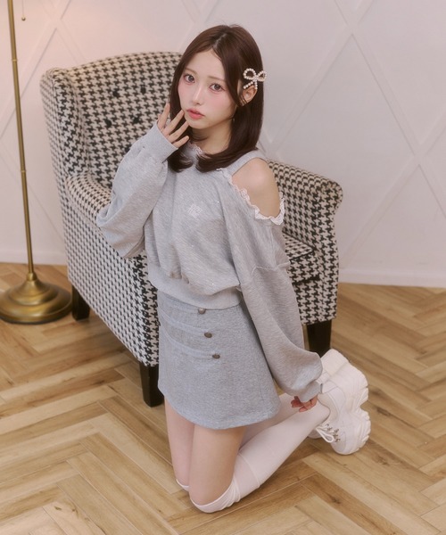 Rmine(アールマイン)の「ナポレオンデザイン台形ミニスカート(スカート・レディース・ネイビー/グレー/チャコールグレー・FREE)」の18枚目の写真