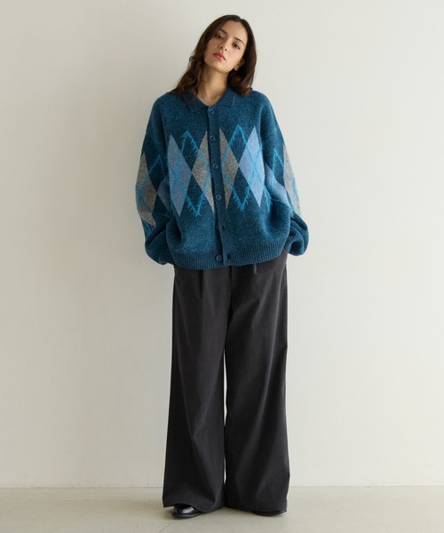 PBLIM(ページボーイリム)の「《UNISEX》アーガイルポロカーディガン(カーディガン/ボレロ・レディース・ブラウン/グレー/ブルー・FREE)」の15枚目の写真