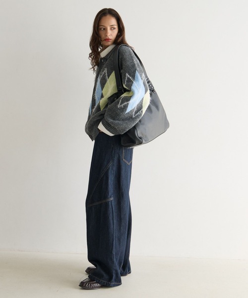 PBLIM(ページボーイリム)の「《UNISEX》アーガイルポロカーディガン(カーディガン/ボレロ・レディース・ブラウン/グレー/ブルー・FREE)」の9枚目の写真