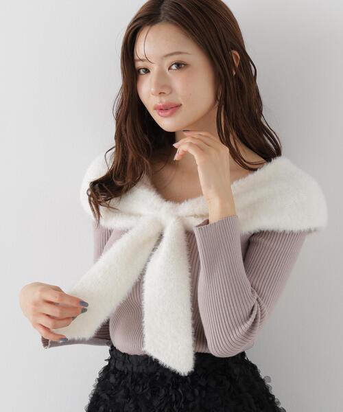 PROPORTION BODY DRESSING(プロポーションボディドレッシング)の「ミニシャギーケープニットトップス / 1216270008(ニット/セーター・レディース・グレー/ブラック/ホワイト系その他・FREE)」の3枚目の写真