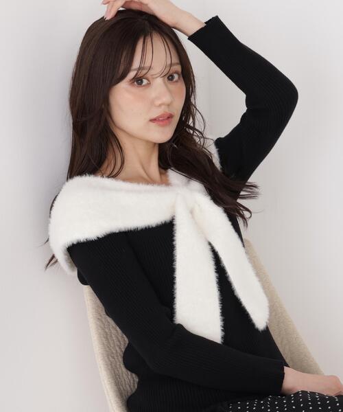 PROPORTION BODY DRESSING(プロポーションボディドレッシング)の「ミニシャギーケープニットトップス / 1216270008(ニット/セーター・レディース・グレー/ブラック/ホワイト系その他・FREE)」の1枚目の写真