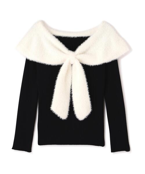 PROPORTION BODY DRESSING(プロポーションボディドレッシング)の「ミニシャギーケープニットトップス / 1216270008(ニット/セーター・レディース・グレー/ブラック/ホワイト系その他・FREE)」の4枚目の写真