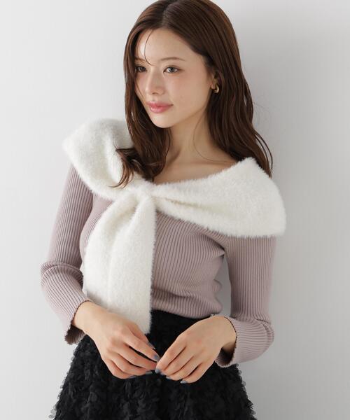 PROPORTION BODY DRESSING(プロポーションボディドレッシング)の「ミニシャギーケープニットトップス / 1216270008(ニット/セーター・レディース・グレー/ブラック/ホワイト系その他・FREE)」の8枚目の写真