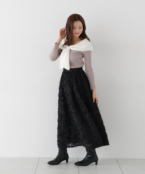 PROPORTION BODY DRESSING(プロポーションボディドレッシング)の「ミニシャギーケープニットトップス / 1216270008(ニット/セーター・レディース・グレー/ブラック/ホワイト系その他・FREE)」の12枚目の写真