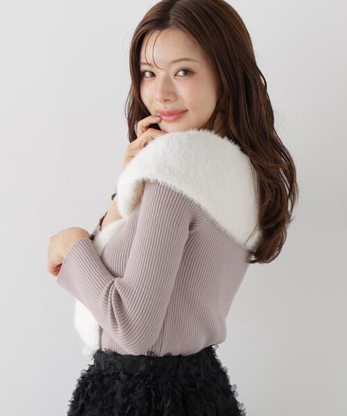 PROPORTION BODY DRESSING(プロポーションボディドレッシング)の「ミニシャギーケープニットトップス / 1216270008(ニット/セーター・レディース・グレー/ブラック/ホワイト系その他・FREE)」の14枚目の写真
