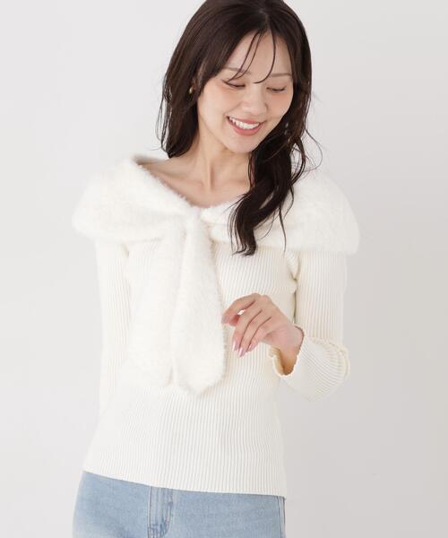 PROPORTION BODY DRESSING(プロポーションボディドレッシング)の「ミニシャギーケープニットトップス / 1216270008(ニット/セーター・レディース・グレー/ブラック/ホワイト系その他・FREE)」の18枚目の写真