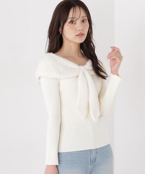 PROPORTION BODY DRESSING(プロポーションボディドレッシング)の「ミニシャギーケープニットトップス / 1216270008(ニット/セーター・レディース・グレー/ブラック/ホワイト系その他・FREE)」の19枚目の写真