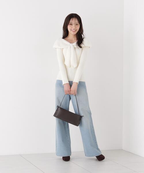 PROPORTION BODY DRESSING(プロポーションボディドレッシング)の「ミニシャギーケープニットトップス / 1216270008(ニット/セーター・レディース・グレー/ブラック/ホワイト系その他・FREE)」の20枚目の写真