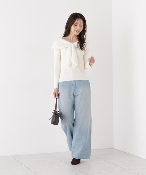 PROPORTION BODY DRESSING(プロポーションボディドレッシング)の「ミニシャギーケープニットトップス / 1216270008(ニット/セーター・レディース・グレー/ブラック/ホワイト系その他・FREE)」の21枚目の写真