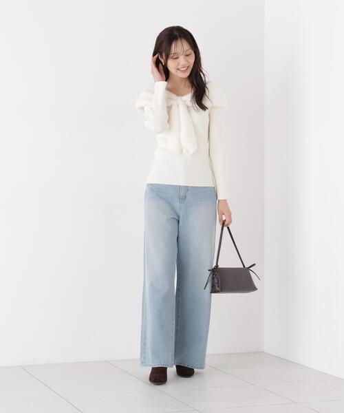 PROPORTION BODY DRESSING(プロポーションボディドレッシング)の「ミニシャギーケープニットトップス / 1216270008(ニット/セーター・レディース・グレー/ブラック/ホワイト系その他・FREE)」の22枚目の写真