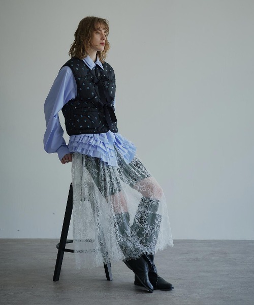 W:Huku(フーク)の「【ノンアイロンシリーズ】ボリュームチュチュペプラムブラウス / No-Iron Voluminous Tutu Peplum Blouse(シャツ/ブラウス・レディース・ブラック/オフホワイト/スカイブルー・FREE)」の15枚目の写真