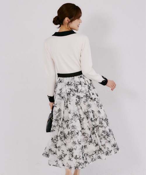 tocco closet（トッコ　クローゼット）の「フロッキーラインフラワーラメシアータックボリュームスカート（スカート・レディース・アッシュ/アイボリー・M）」の20枚目の写真
