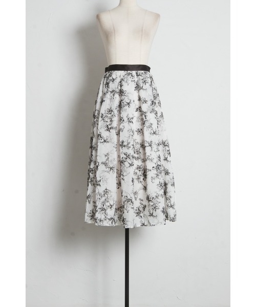 tocco closet（トッコ　クローゼット）の「フロッキーラインフラワーラメシアータックボリュームスカート（スカート・レディース・アッシュ/アイボリー・M）」の9枚目の写真