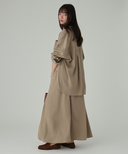 BABYLONE(バビロン)の「ニュアンスツイルシャツ<セットアップ対応>(シャツ/ブラウス・レディース・グレイッシュベージュ/ブラウン・フリー)」の9枚目の写真