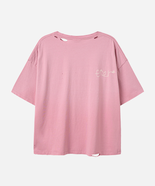 ERER(エルエル)の「オーバーサイズ落書き風グラフィックTシャツ ピンク(Tシャツ/カットソー・レディース・その他・FREE)」の3枚目の写真