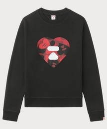 APEE CAMO HEART PRINT CREWNECK SWEATSHIRT