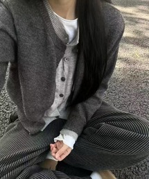 【WEB限定】レイヤード風配色ニットトップス