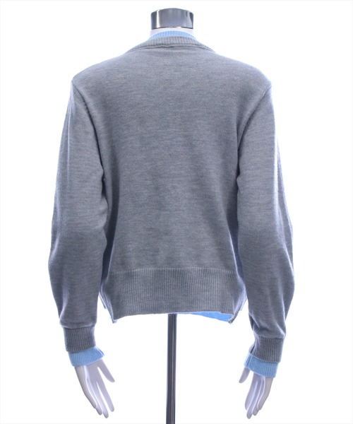 STAY MOTION（ステイモーション）の「【WEB限定】レイヤード風配色ニットトップス（ニット/セーター・レディース・グレー/ネイビー/チャコールグレー・F）」の4枚目の写真
