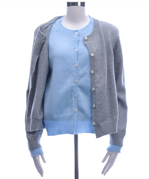 STAY MOTION（ステイモーション）の「【WEB限定】レイヤード風配色ニットトップス（ニット/セーター・レディース・グレー/ネイビー/チャコールグレー・F）」の9枚目の写真
