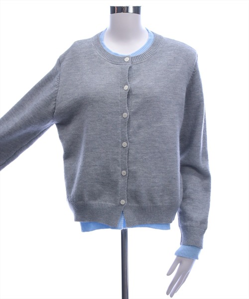 STAY MOTION（ステイモーション）の「【WEB限定】レイヤード風配色ニットトップス（ニット/セーター・レディース・グレー/ネイビー/チャコールグレー・F）」の10枚目の写真