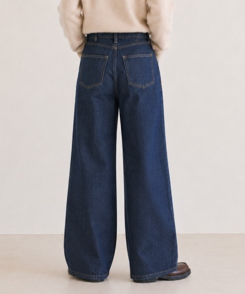 center i（センターアイ）の「インディゴ ワイドデニムパンツ（デニムパンツ・レディース・ネイビー・M/S）」の9枚目の写真