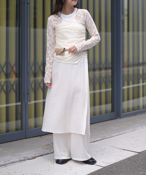 Marient(マリエント)の「レースカシュクールトップス(Tシャツ/カットソー・レディース・アイボリー/ブラック・FREE)」の10枚目の写真