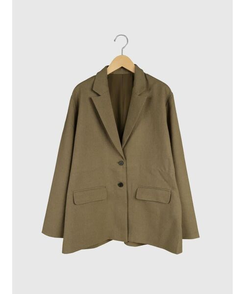 FIKA.(フィーカ)の「Over tailored jacket(テーラードジャケット・レディース・ブラック/ブラウン・MEDIUM)」の2枚目の写真