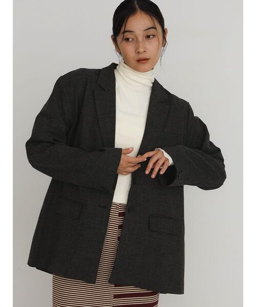 FIKA.(フィーカ)の「Over tailored jacket(テーラードジャケット・レディース・ブラック/ブラウン・MEDIUM)」の3枚目の写真