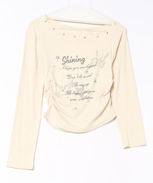 HALEY PESCA(ヘーリーペスカ)の「HALEY PESCA/スタッズ付き ペガサス プリント 長袖カットソー(Tシャツ/カットソー・レディース・ライトイエロー/ブルー/ホワイト・FREE)」の3枚目の写真